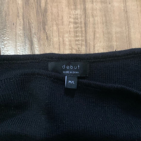 Cropped Knit Square Neck Sweater - Picture 2 of 4